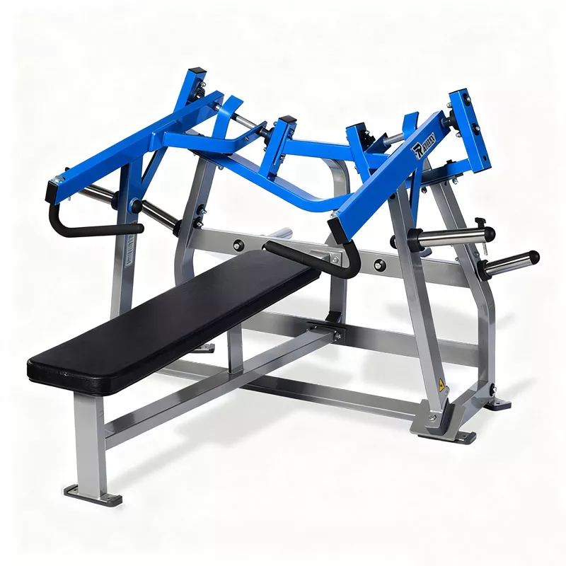 Iso-lateral Horizontal Bench Press Exercise Hammer Replica Rosen Fitness Workout Bodybuilding Plate Loaded